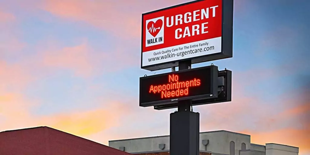 Medical Clinic Signs - Urgent Care Pylon Sign by BlinkSigns