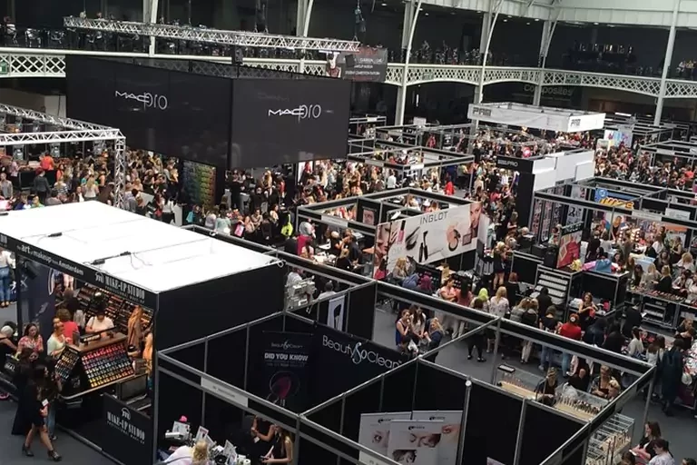 crowd of people in a Trade Show